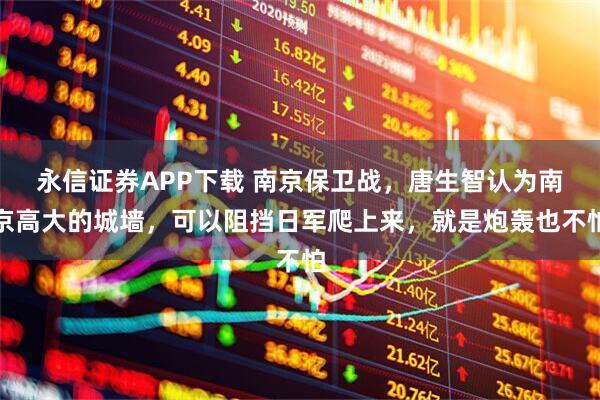 永信证券APP下载 南京保卫战，唐生智认为南京高大的城墙，可以阻挡日军爬上来，就是炮轰也不怕