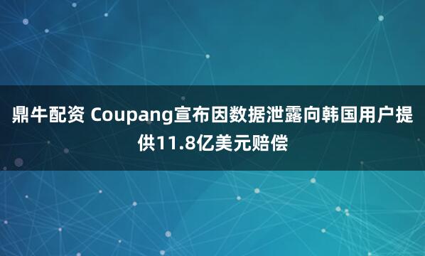 鼎牛配资 Coupang宣布因数据泄露向韩国用户提供11.8亿美元赔偿